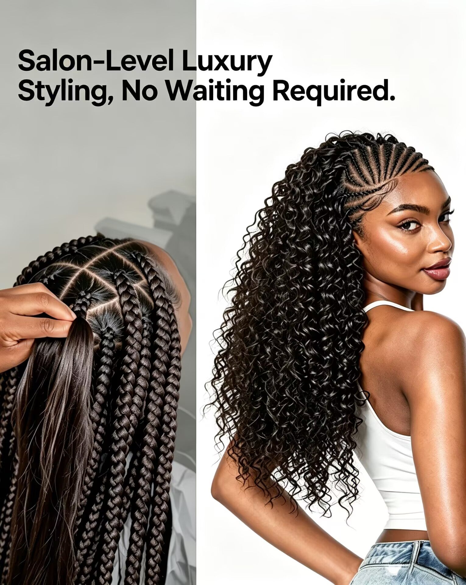 Zlike 13x6 Frontal Lace Braid Wig Pre-Braided Glueless Human Hair Wig with Natural Baby Hair Full Volume