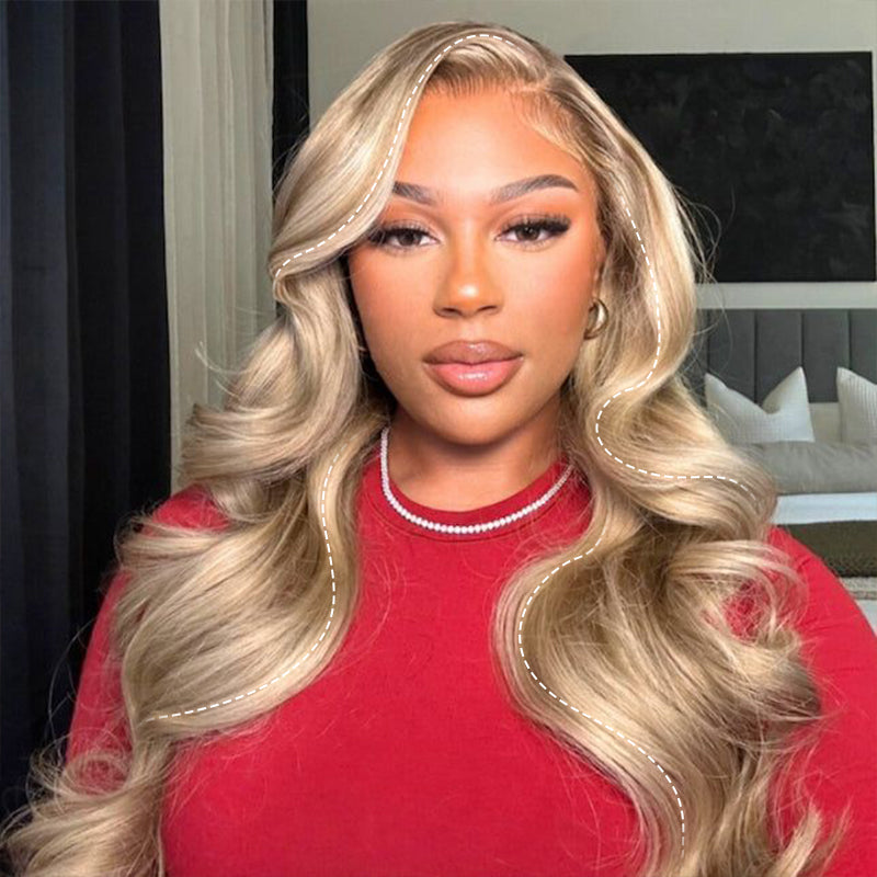Balayage Honey Blonde Highlights #P27/613 Body Wave/Silky Straight Lace Front Wigs