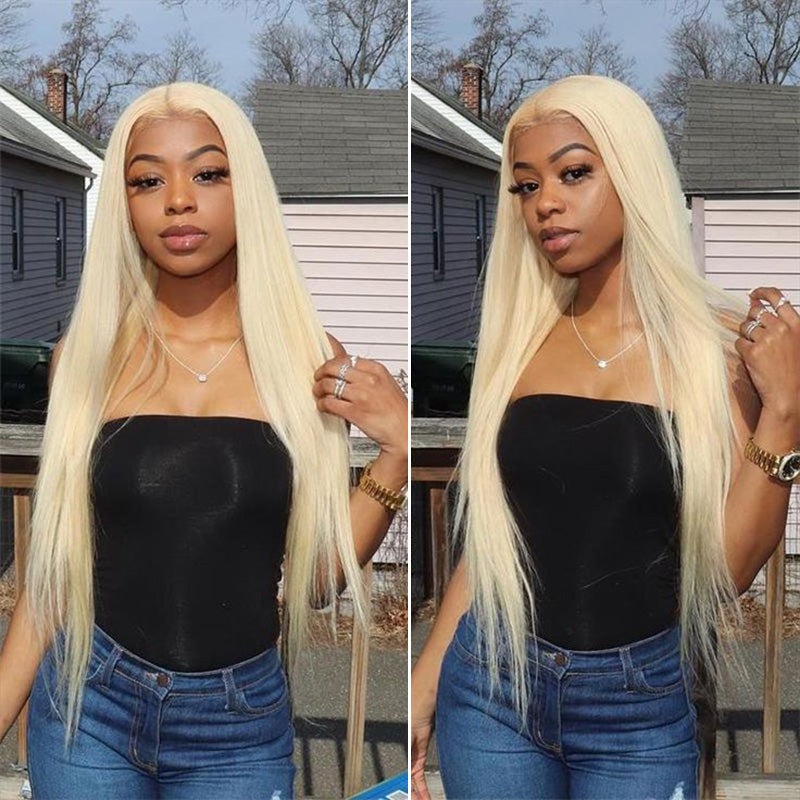 13x4 Transparent Lace Front Wig Straight Blonde 613 Human Hair Wigs For Women-Zlike