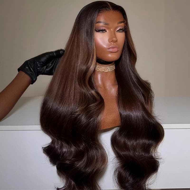 Zlike Vietnamese Brown Bone Straight 13x4 Lace Front Virgin Human Hair Wigs