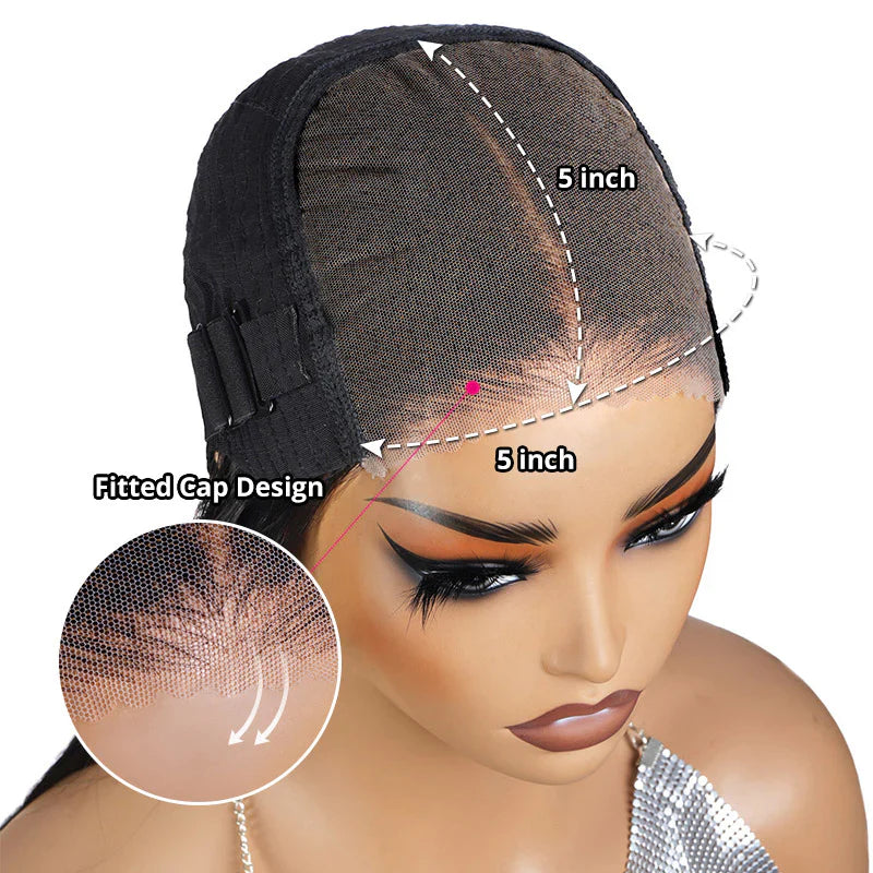 #4/27 Honey Blonde Highlights Straight Transparent Lace Closure Wig Glueless Human Hair Wigs