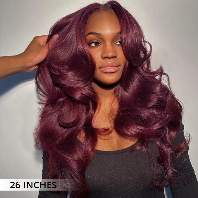 Zlike Butterfly Haircuts Loose Body Wave Wigs 7×5 Glueless Lace Closure Pre-styled Human Hair Wigs