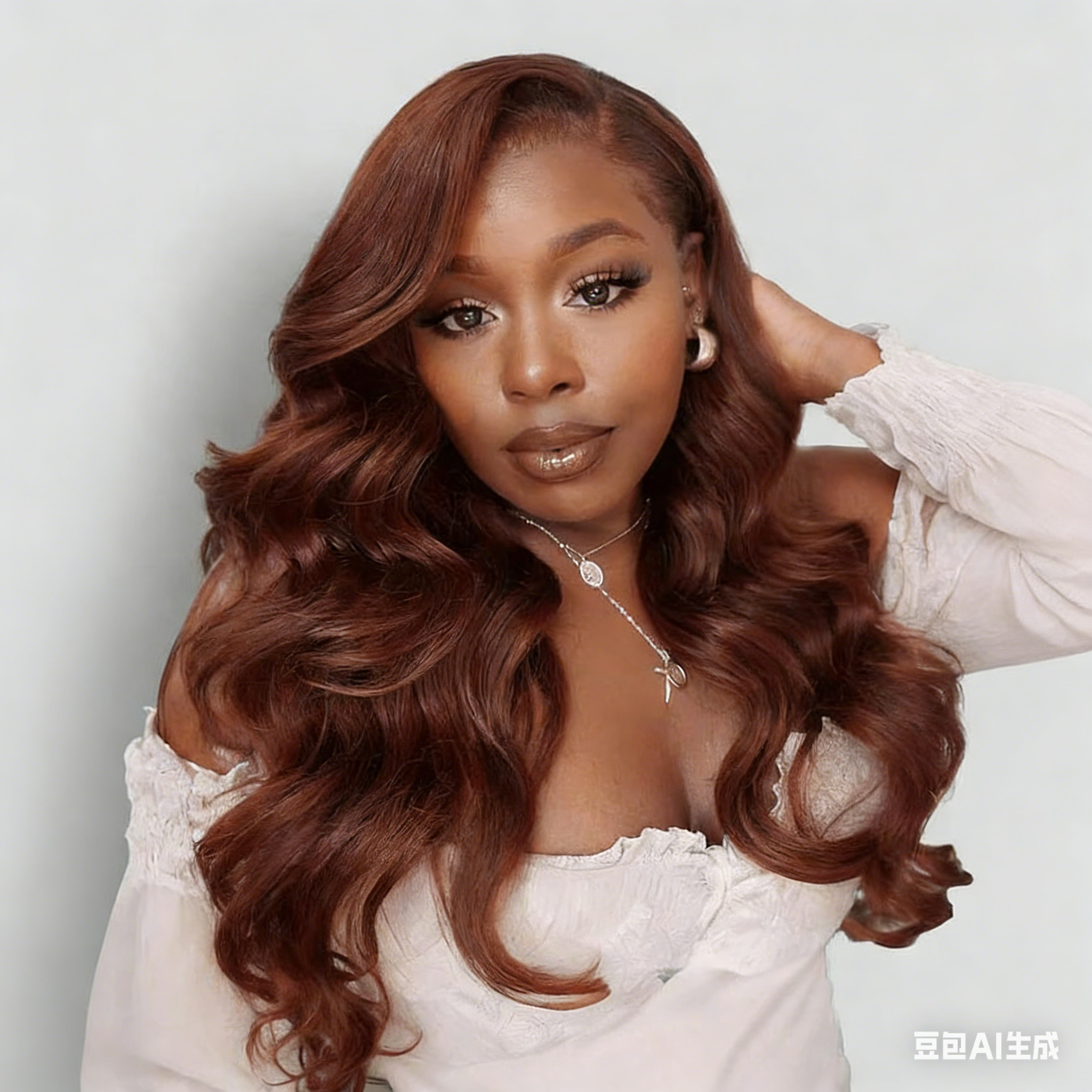 Flash Sale | #33 Reddish Brown Body Wave Wigs Transparent Lace Front 100% Virgin Human Hair Wigs