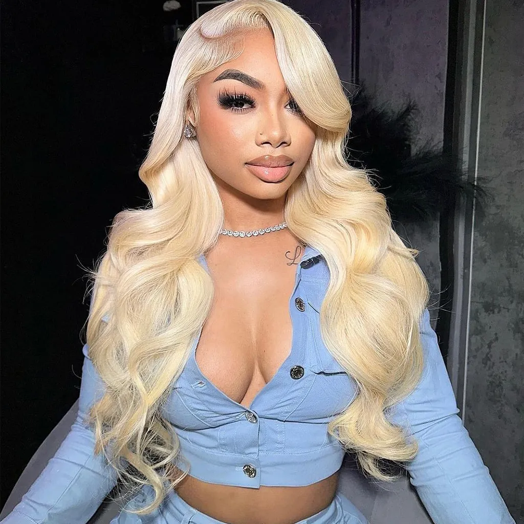 Code: ZL100F | Zlike 613 Blonde Body Wave Human Hair Wigs Transparent 13x4 Lace Front Wigs For Women