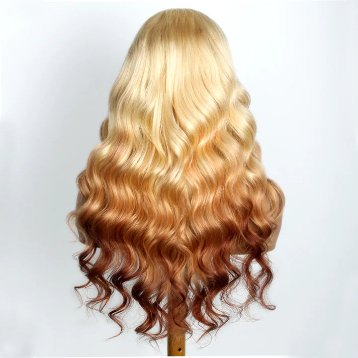 Code: ZL100F | Body Wave 613 Blonde With Brown Highlight Lace Front Wigs With Baby Hair-Zlike