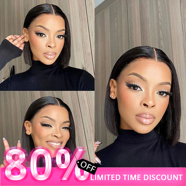 Glueless Invisible Lace Straight Short 4x4 Bob Human Hair Wigs | Flash Sale