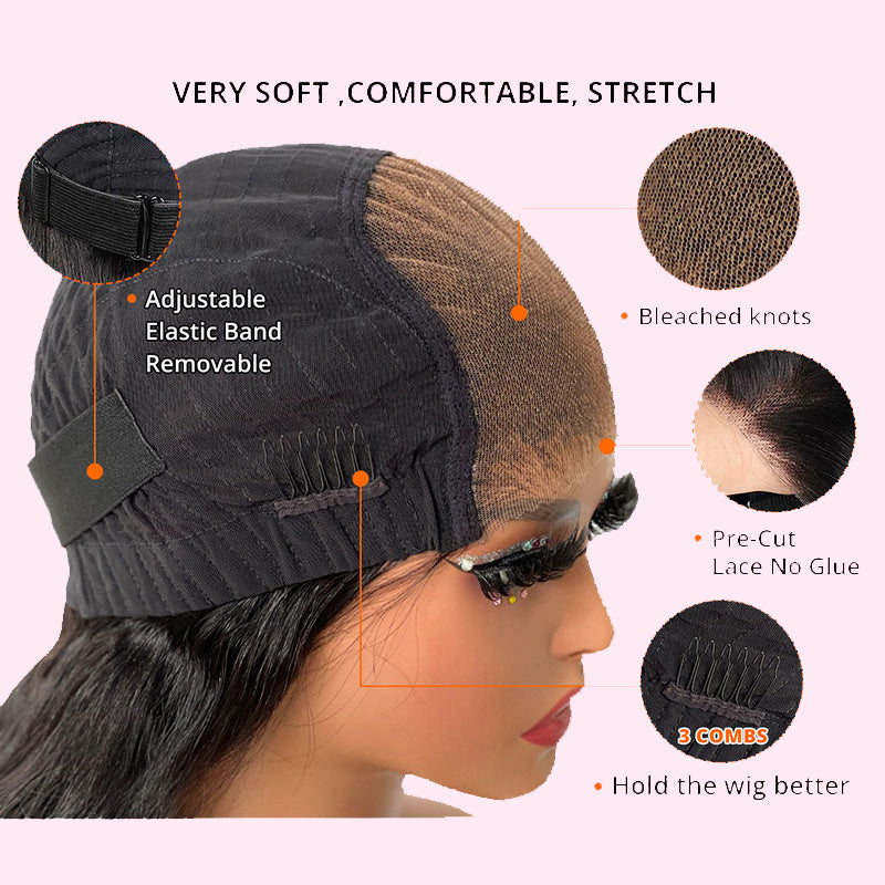 Glueless Body Wave HD Lace Closure Wig Put On and Go Human Hair Wigs