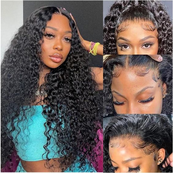 Fast Shipping | Natural Black Water Wave Transparent Lace Front Wig Pre Plucked 100% Human Hair Wigs