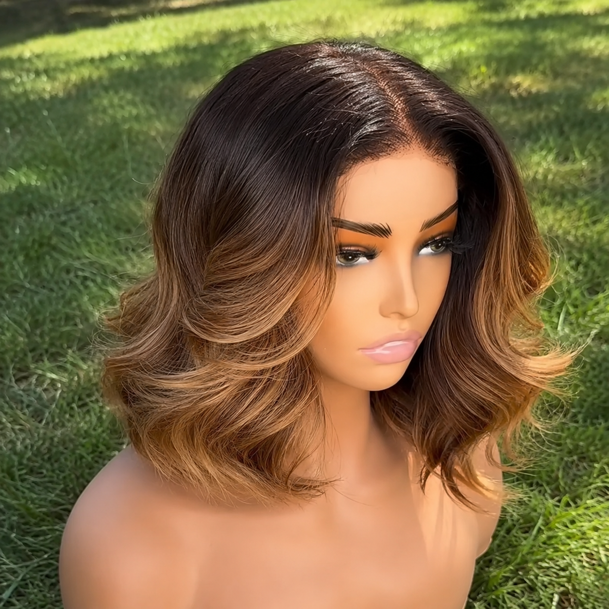 Zlike Classical T2/P4/27# Ombre Brown Colored Glueless Lace Wig Ready To Wear