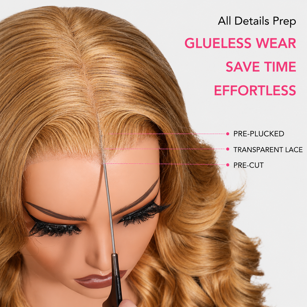 Zlike Honey Blonde #27 Body Wave 13x4 Transparent Lace Front Human Hair Wigs Pre Plucked Glueless