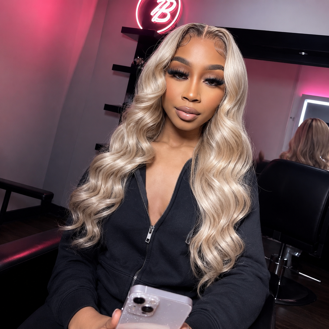 Zlike Ash Blonde Wigs with Dark Roots Drawstring Glueless 13x4 Transparent Lace Human Hair Wigs