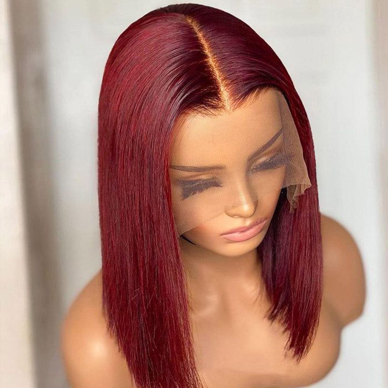 169=2 Wigs Reddish Brown #33 Curly Lace Front Human Hair Wigs + 99J 13x4 Bob Wig Human Hair Flash Sale