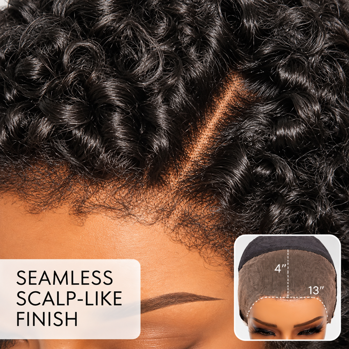 Zlike Short Pixie Cut Curly Human Hair Wig with Kinky Edges 13x4 Lace Front Glueless Wig Natural Scalp Look Everyday Wear