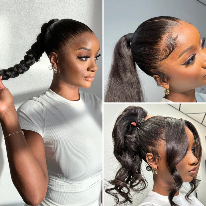 Code: ZL100F | 360 Lace Frontal Wig Transparent Lace Straight Virgin Human Hair Wigs Pre-Plucked With Baby Hair