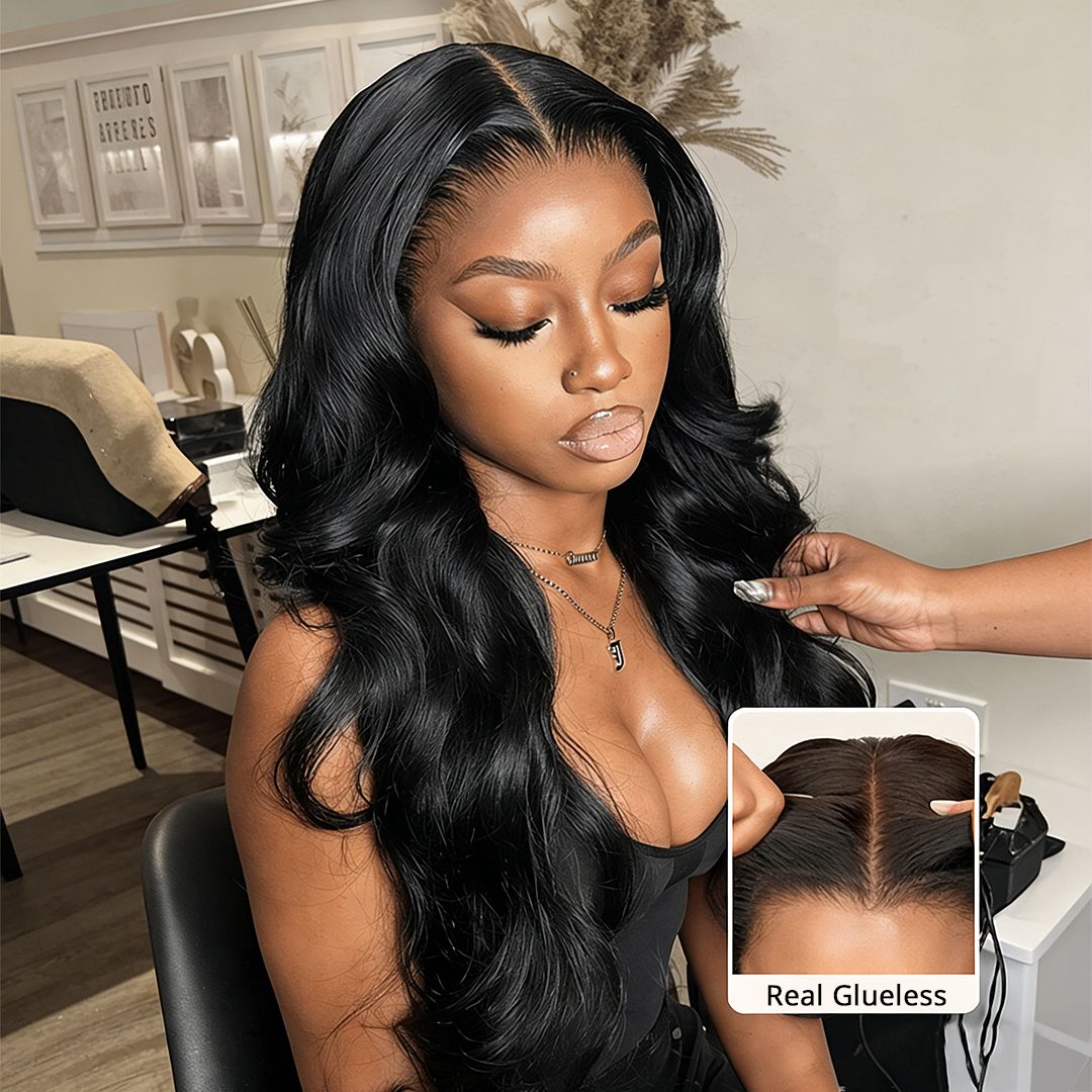 Zlike 13x4 Body Wave Glueless Lace Frontal Wig Human Hair Pre Plucked With Drawstring Wigs