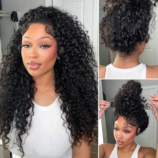 Zlike 16" Water Wave 360 Lace Frontal Wigs With Invisi-Strap Glueless Wear Bleached Knots Pre Cut Human Hair Wigs