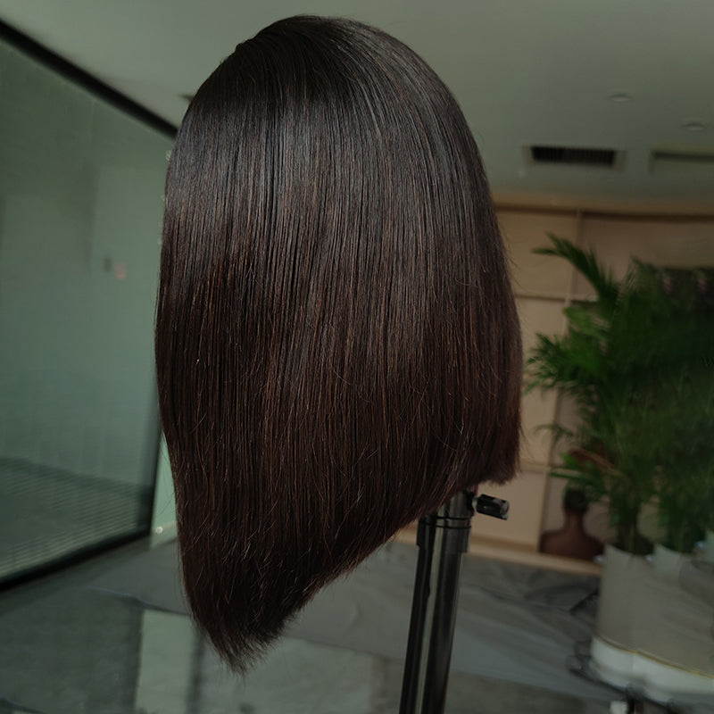 Glueless Short Bob Silky Straight 5x5 HD Lace Closure Wig Pre Cut Human Hair Lace Wigs