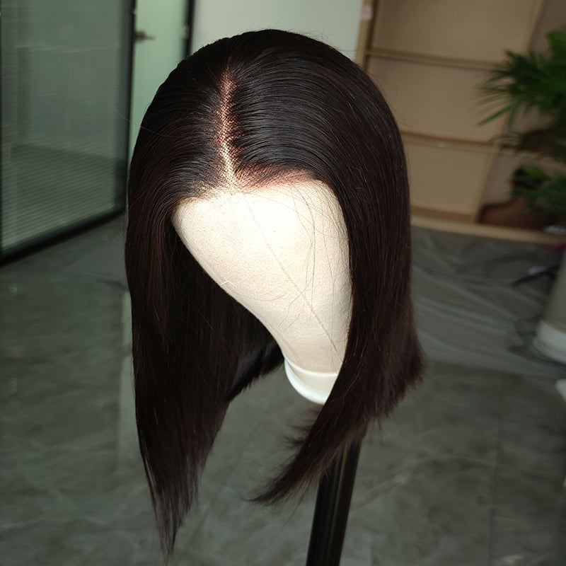 Glueless Short Bob Silky Straight 5x5 HD Lace Closure Wig Pre Cut Human Hair Lace Wigs