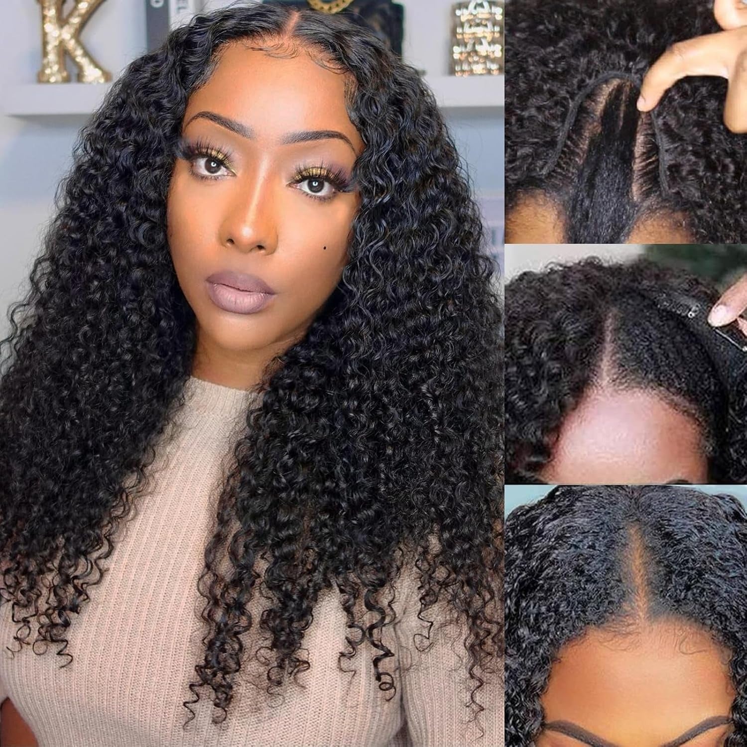 98=2 Wigs Pixie Cut Jerry Curly 13x4 Side Part Short Bob Wigs +U/V Part Glueless Wig No Leave Out Human Hair Wigs Flash Sale