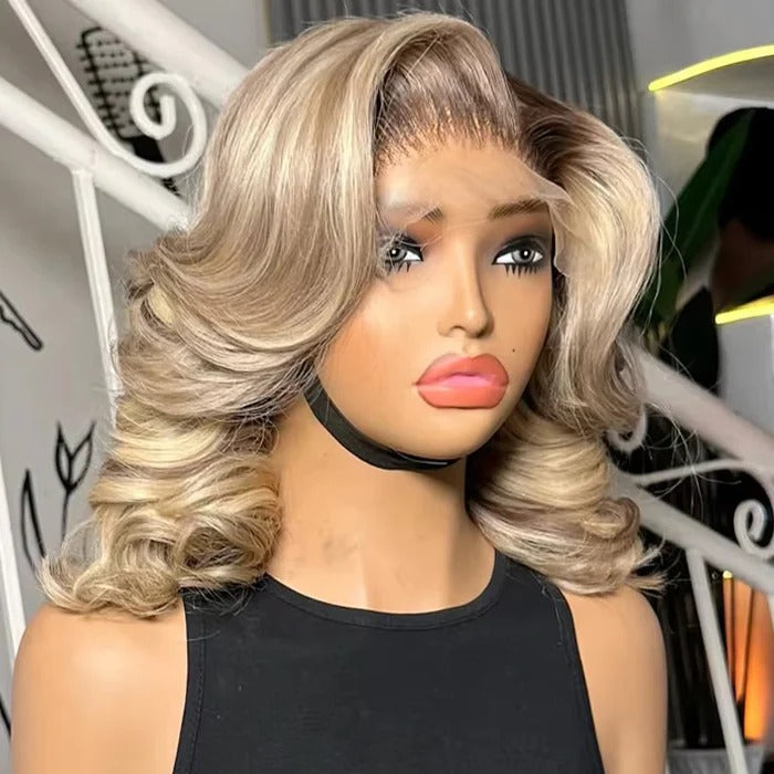 Zlike Zlike #18/613 Barbie Blonde Highlight Lace Front Wigs Transparent 13x4 Lace Frontal Human Hair Wigs