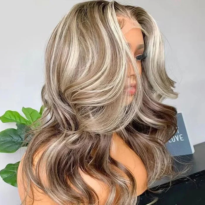 Zlike Zlike #18/613 Barbie Blonde Highlight Lace Front Wigs Transparent 13x4 Lace Frontal Human Hair Wigs