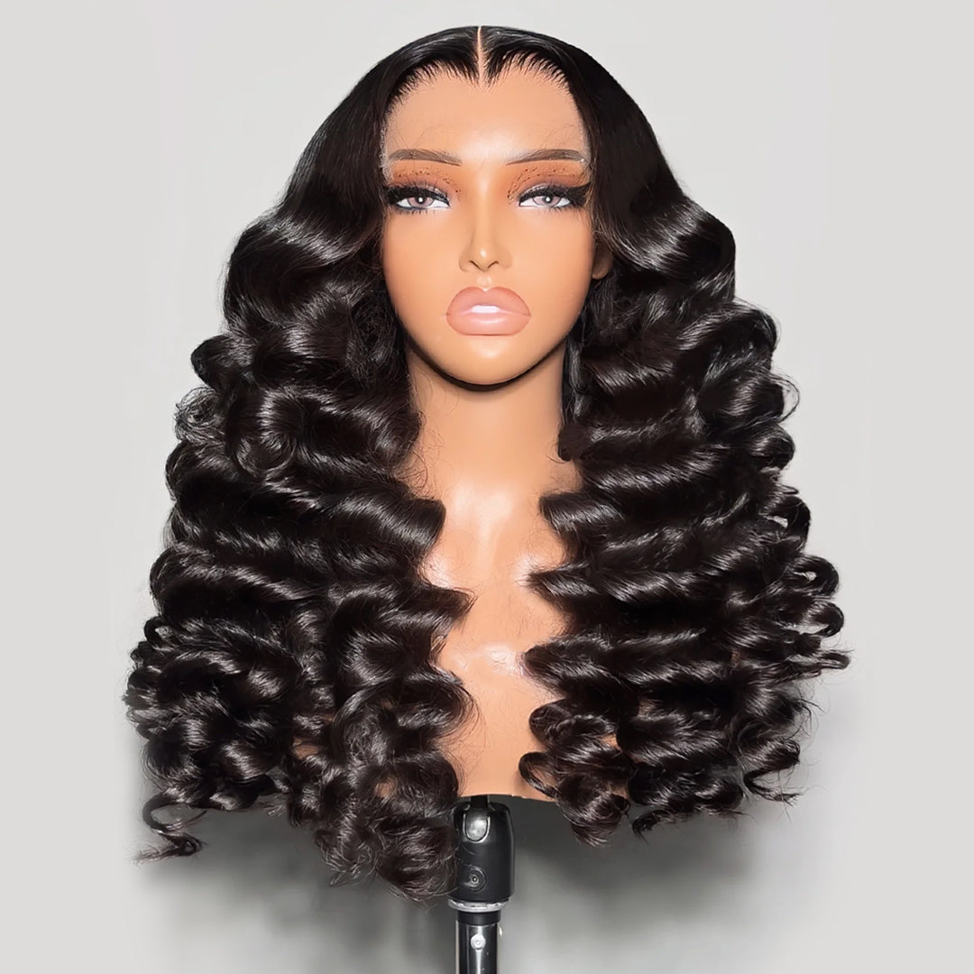 Zlike 300% Density Wand Curls With M Hairline 100% Virgin Human Hair Wigs Transparent Lace Front Wigs