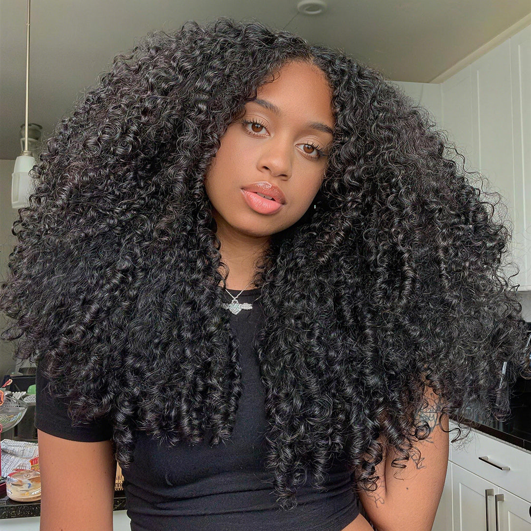 149=20'' Clearance Sale Wear Go 7×5 Glueless Afro Kinky Curly Pre-cut Lace Wig Upgraded Tiny Knots Pre-plucked Human Hair Wigs