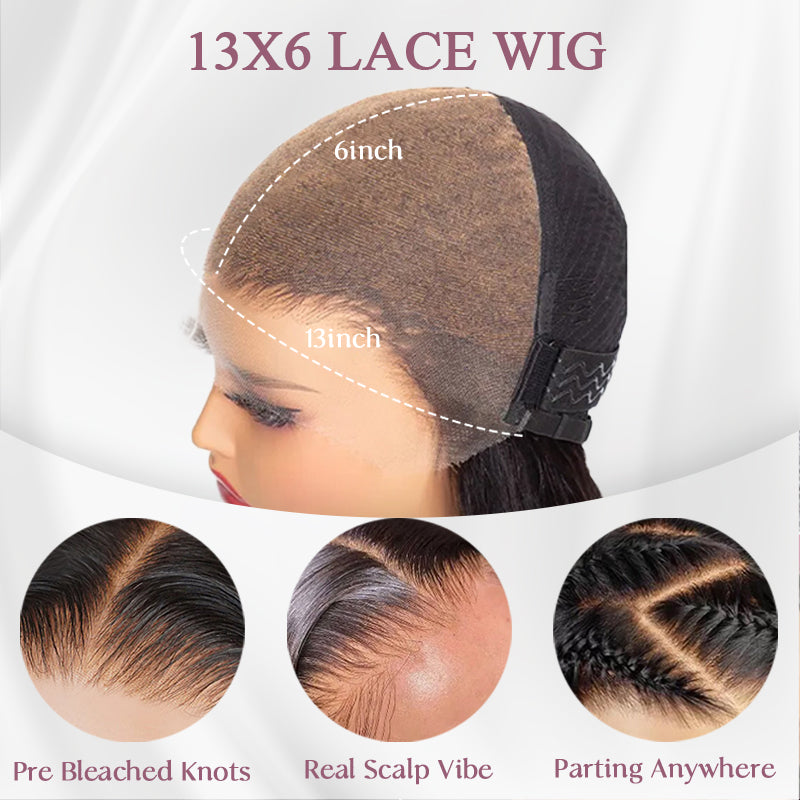 Zlike Pull Go Kinky Curly Natural Black 13x6 Pre Cut Lace Front Wigs Human Hair Pull To Wear Wigs