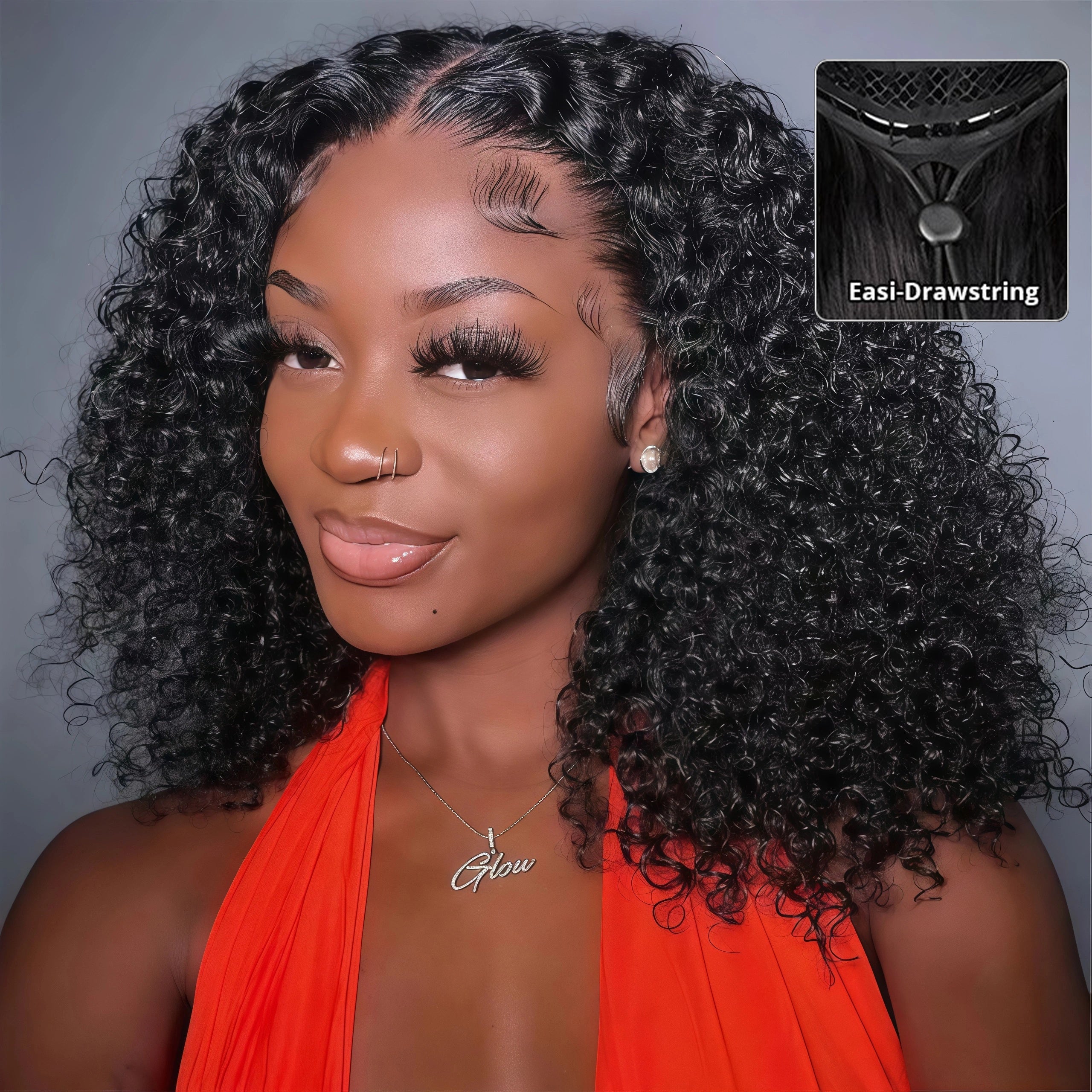Zlike Pull Go Kinky Curly Natural Black 13x6 Pre Cut Lace Front Wigs Human Hair Pull To Wear Wigs