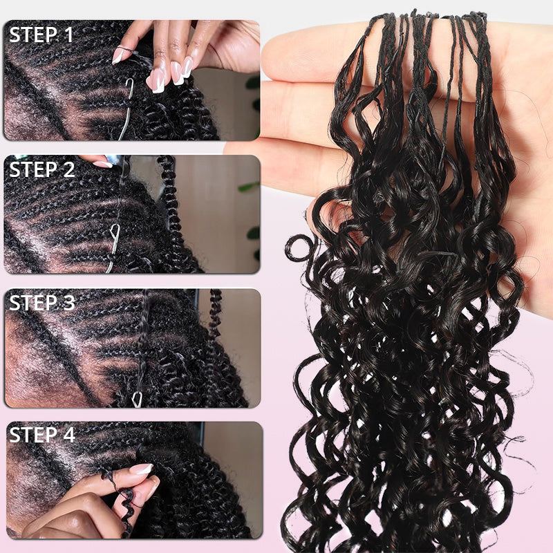 Zlike Kinky Curly Crochet Human Hair for Natural Boho Braids Miracle knots