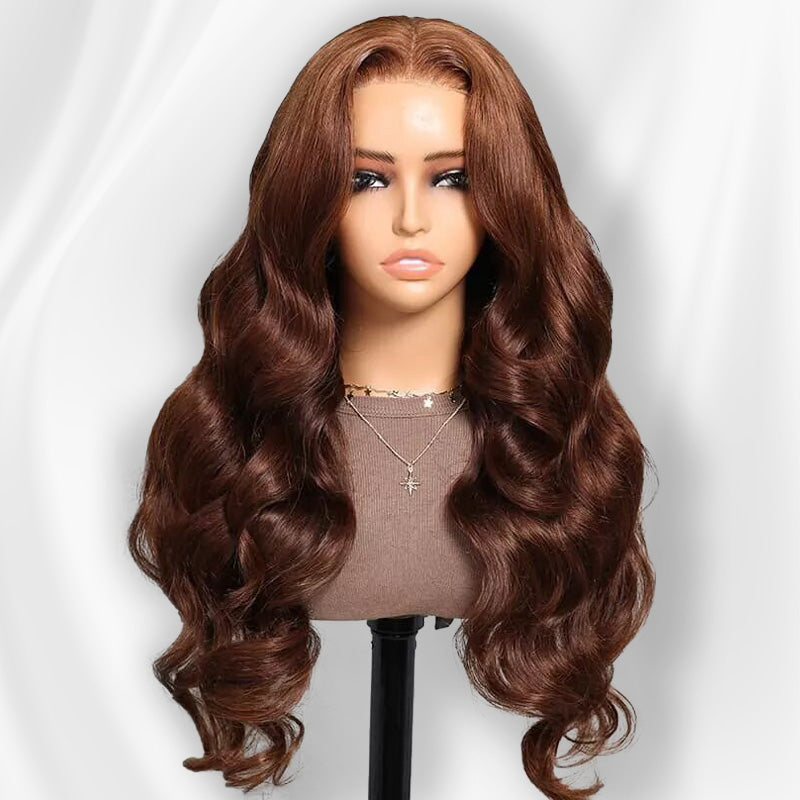 Clearance Sale | Body Wave #4 Chocolate Brown Color Wigs 13x6 Transparent Lace Front Wigs 100% Virgin Human Hair