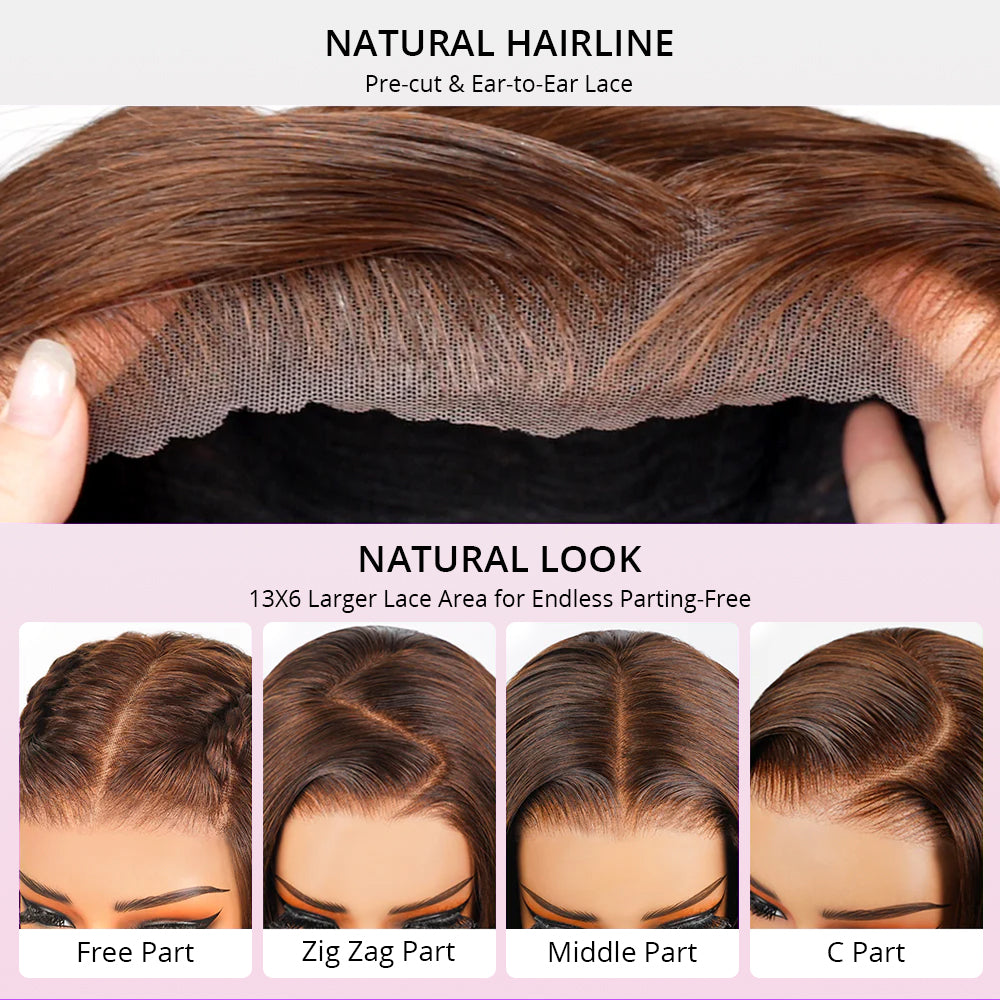 Zlike Luxury Bouncy Chocolate Brown Bohemian Curl Wigs 300% Density Super Double Drawn Virgin Human Hair Wigs Transparent Lace