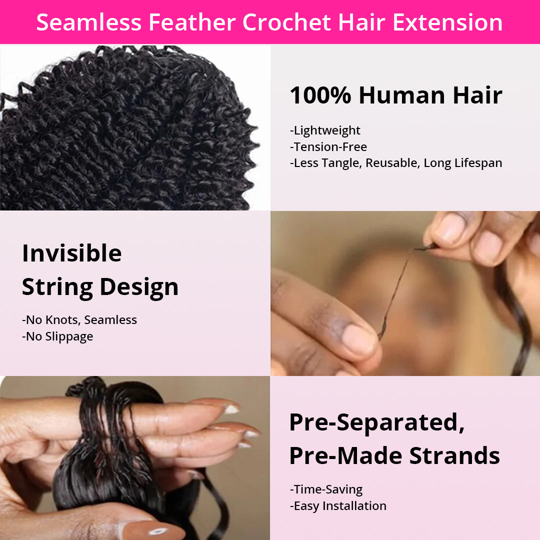 Zlike Kinky Curly Crochet Human Hair for Natural Boho Braids Miracle knots