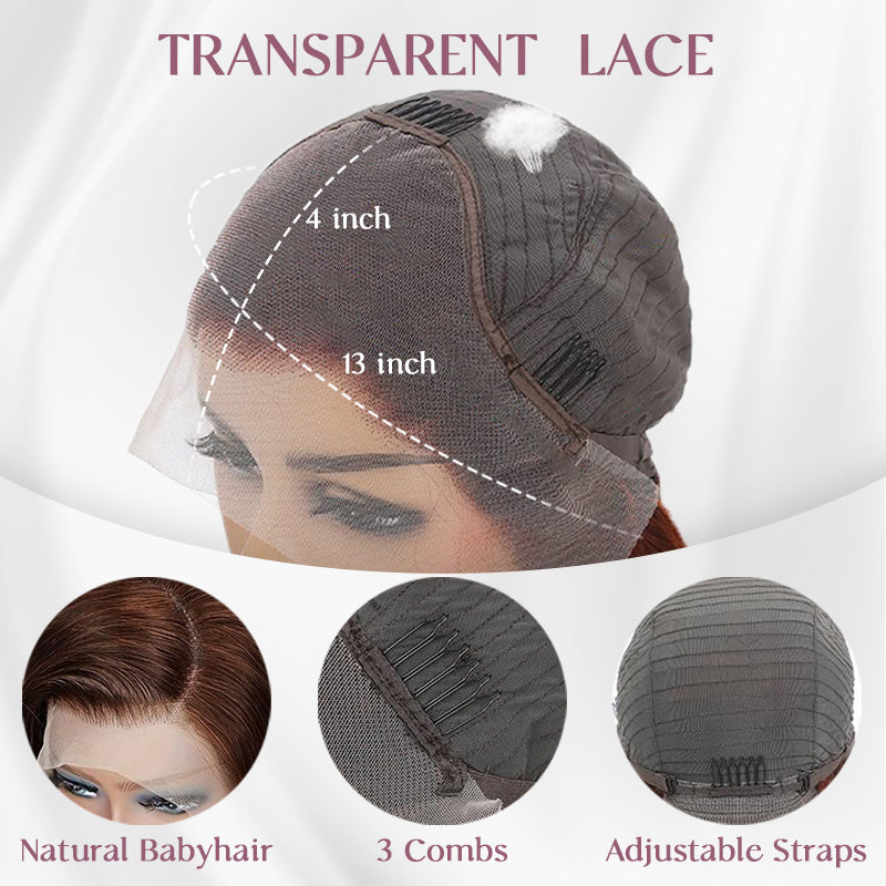 High Density #4 Chocolate Brown Body Wave Lace Front Wig Pre Plucked Human Hair Wigs