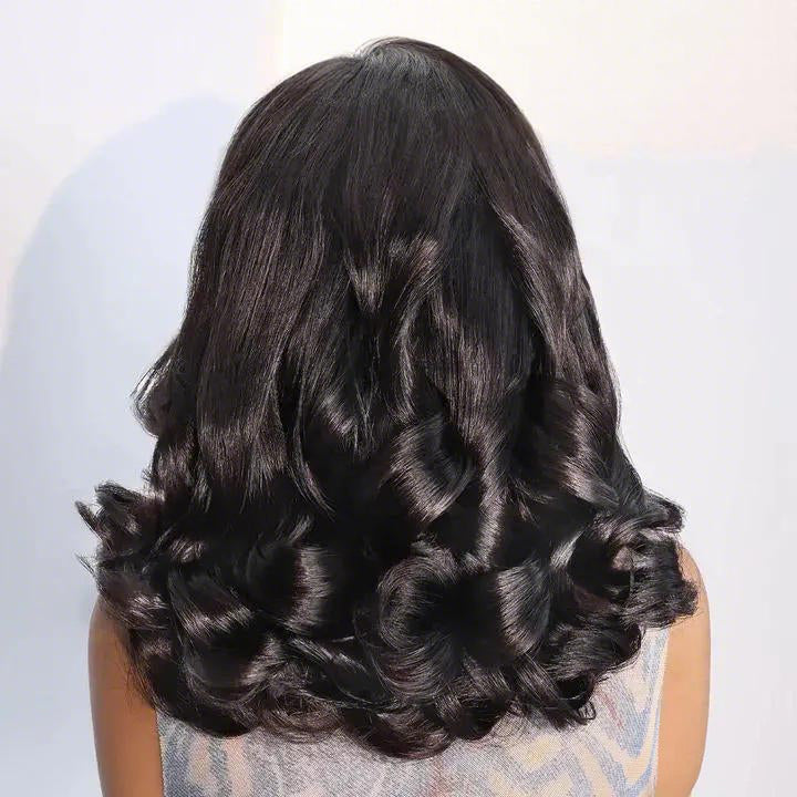 Zlike Pre-Styled Body Wave Short Bob Wigs 100% Human Hair Transparent Glueless Lace Wigs