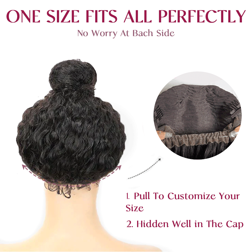 #4 Chocolate Brown Invisi-Band 360 Lace Frontal Wig Water Wave Pre Plucked Human Hair Wigs