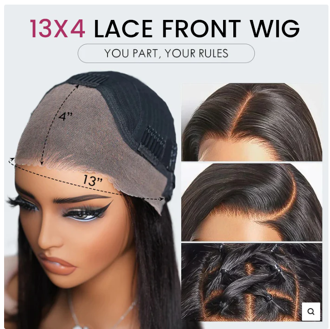 Pre plucked lace front human hair wig with natural hairline and realistic baby hair