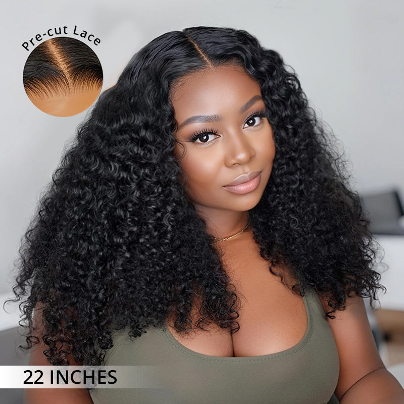 Pre-plucked popping curly lace wig with bleached knots and baby hair