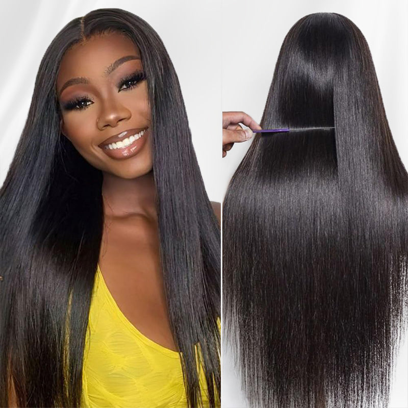 Bleached Knots Silky Straight Lace Front Wig High Density Human Hair Wigs For Women