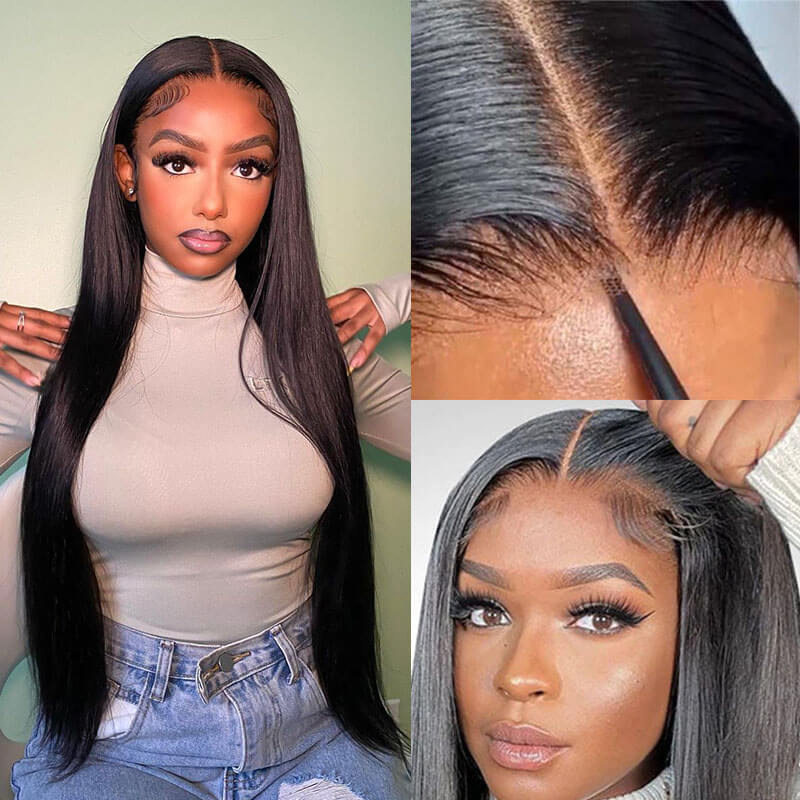 Code: ZL100F | Silky Straight Ready Go 5x5 HD Lace Closure Wig Glueless Human Hair Wigs Beginner Friendly