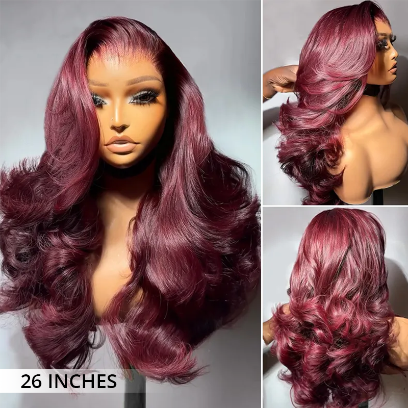 Zlike Butterfly Haircuts Loose Body Wave Wigs 7×5 Glueless Lace Closure Pre-styled Human Hair Wigs