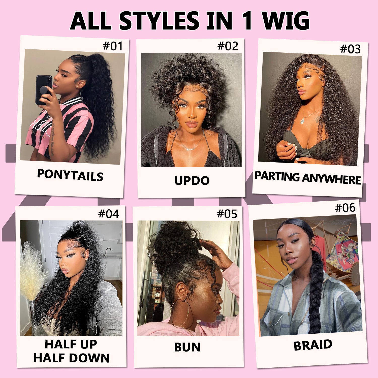 Water wave 360 lace wig with natural everyday hairstyle