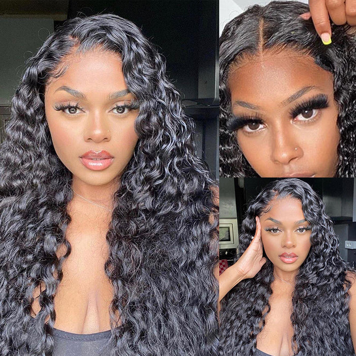Ready Go Glueless Water Wave 5x5 Lace Closure Wig 180% Density Human Hair Wigs