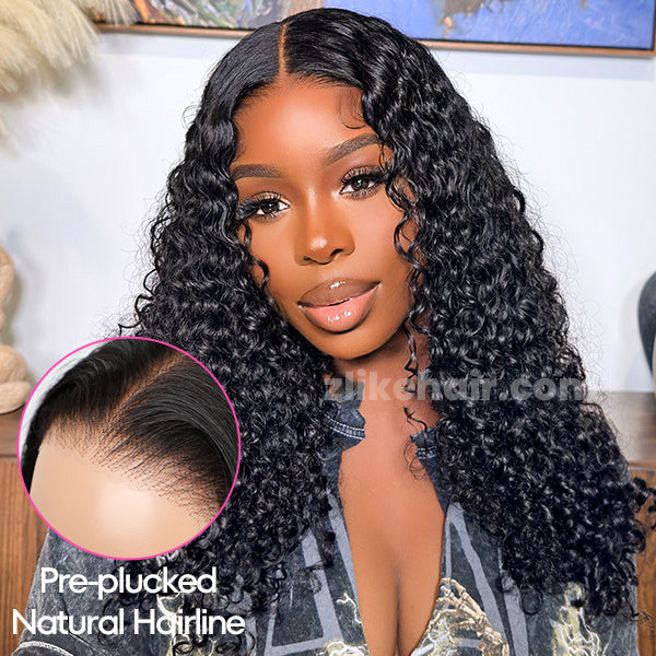 Ready Go Glueless Water Wave 5x5 Lace Closure Wig 180% Density Human Hair Wigs