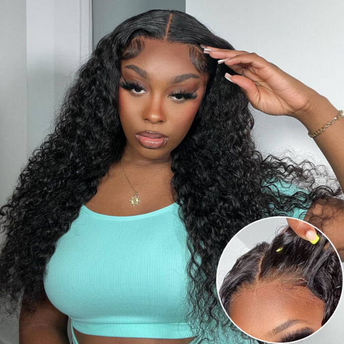 Ready Go Glueless Water Wave 5x5 Lace Closure Wig 180% Density Human Hair Wigs