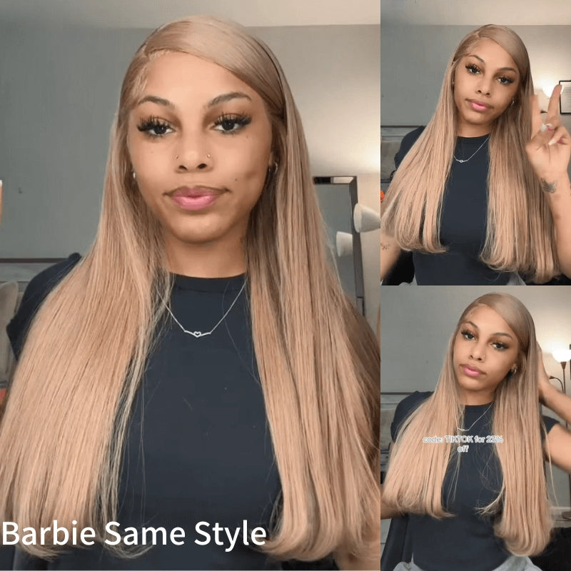 Zlike 13x4 Lace Front Wig Light Flaxen Brown Cozy Blonde Straight Human Hair Wigs