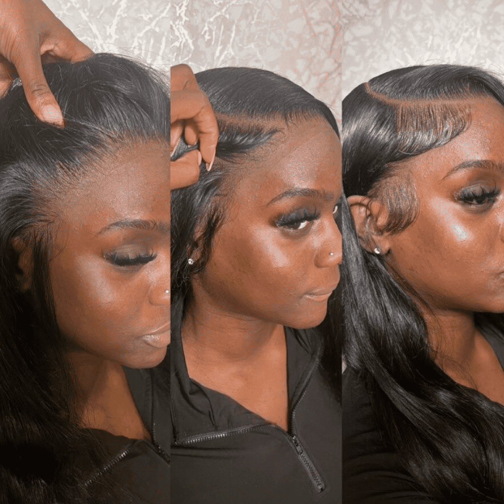 Long Natural Black Wigs Body Wave HD Lace Front Wigs With Baby Hair 180% Density