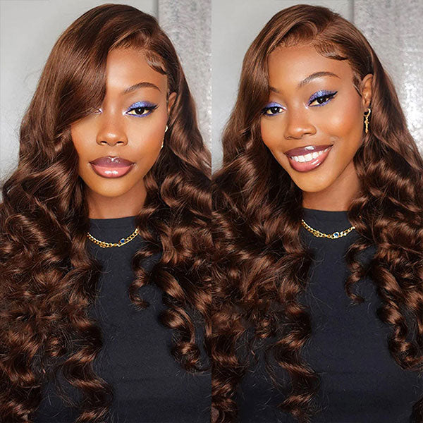 Chocolate Brown #4 Body Wave Wig Lace Front Wigs With Baby Hair For Women-Zlike