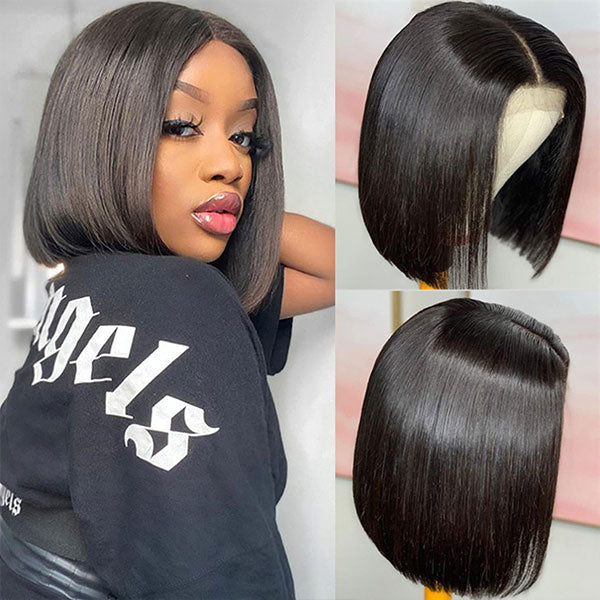 $129/2 Wigs | 10Inch Bob Glueless 5x5 Lace Closure Straight Highlight Wig + 10Inch Bob 13x4 Lace Front Straight Wig