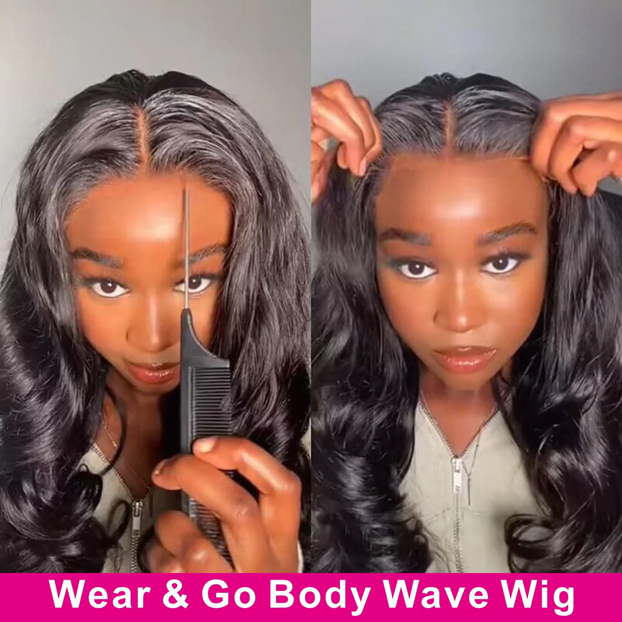 Zlike-Wear & Go Glueless Body Wave Pre Cut 5x5 Lace Closure Human Hair Wigs